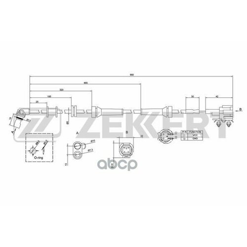 Датчик Abs Передн. Nissan Np300 Navara (D40) 05-, Pathfinder (R51) 05- Zekkert арт. se-6050