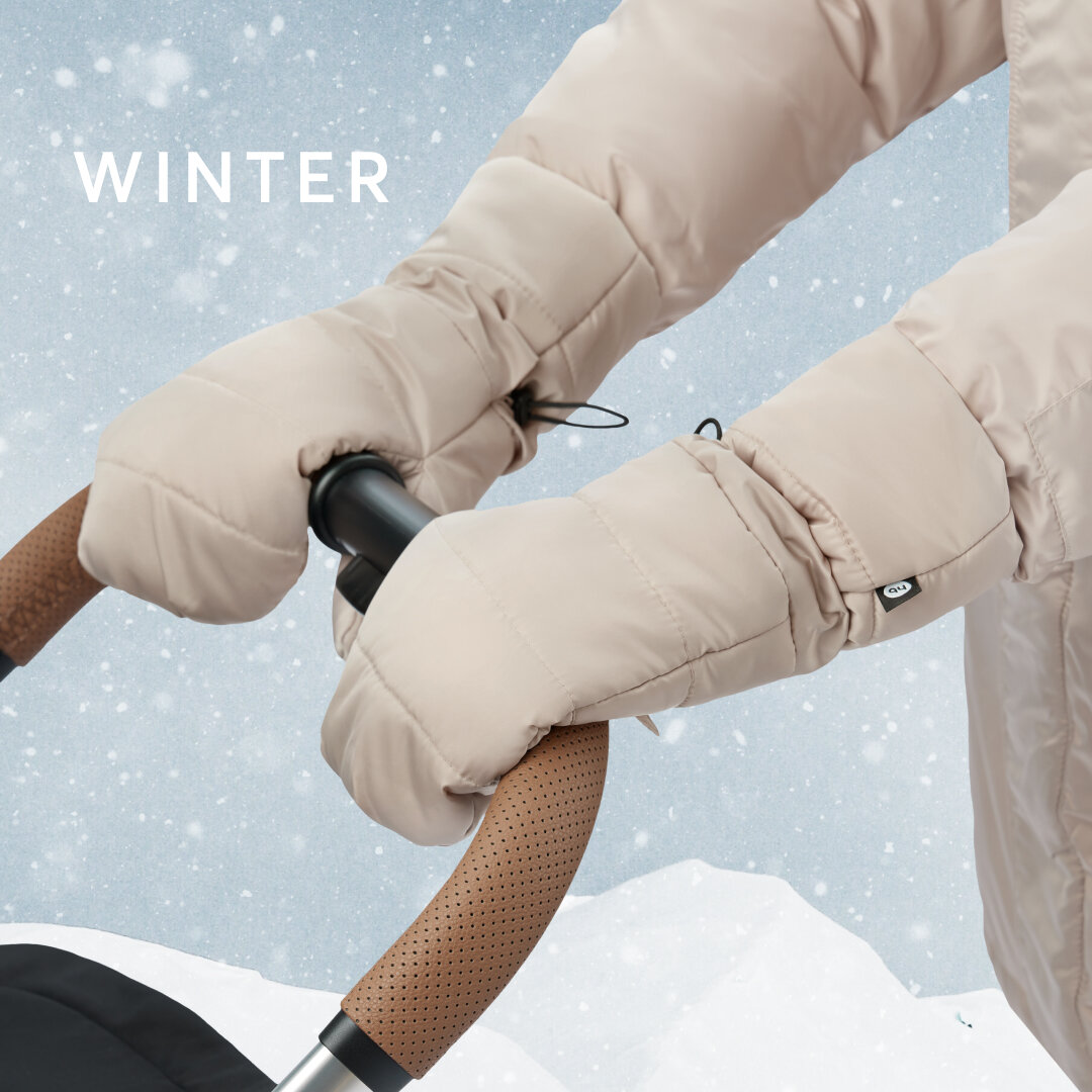 фото Зимняя муфта на коляску для рук, варежки на коляску, водонепроницаемые, с синтепоном