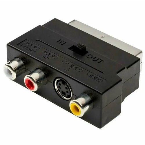 Переходник SCART - 3 RCA SIBTEL с переключателем, Переходник скарт 3 тюльпана, скарт тюльпан переходник scart 3 x rca скарт 3 тюльпана с переключателем вход выход