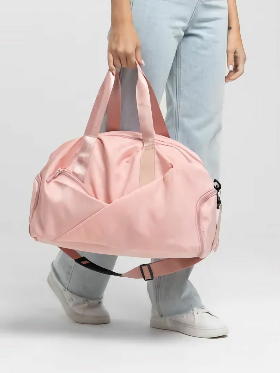 Женская сумка, спортивная, дорожная, розовая - фотография № 2