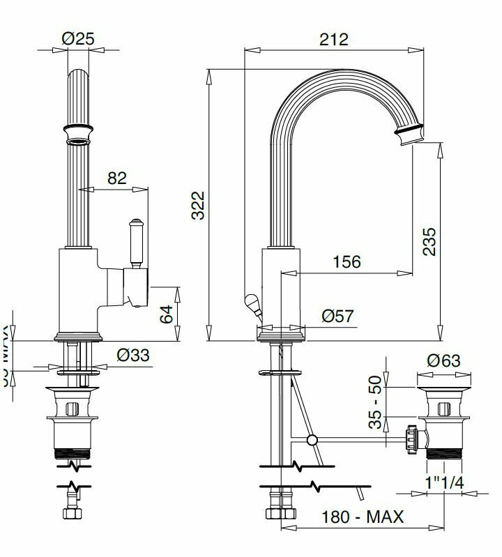 Смеситель для раковины Cezares Olimp-LSM2-02-L