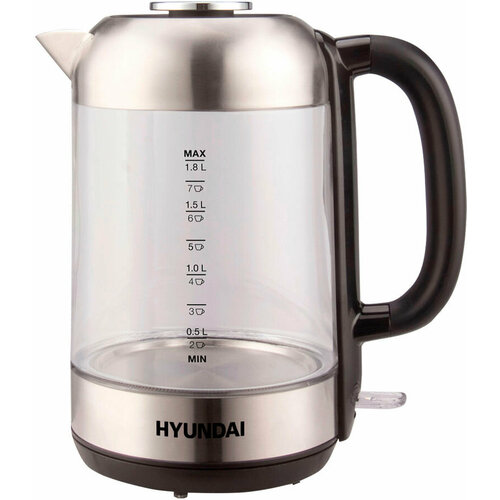Чайник электрический Hyundai HYK-G4034 2200Вт черный и прозрачный 312800₽