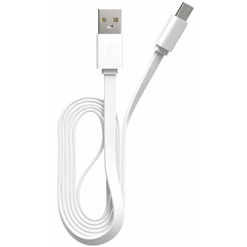 Кабель Maxvi (MC-01F) micro USB, 1м, 2A, плоский, белый