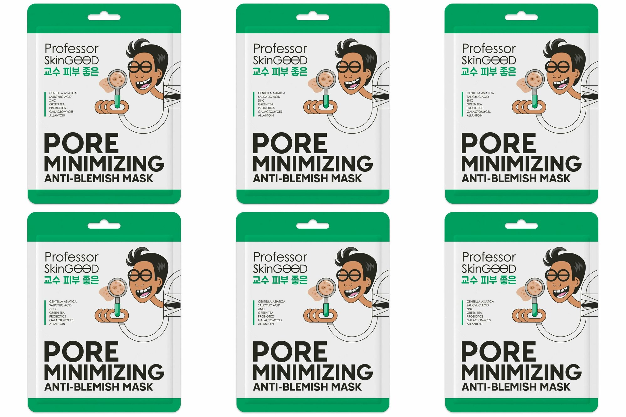 Professor SkinGOOD Маска для проблемной кожи Pore Minimizing Anti-Blemish Mask, 6шт.