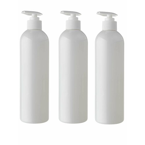Флакон белый с дозатором для мыла, шампуня, бальзама, геля - 500мл. (2 штуки)
