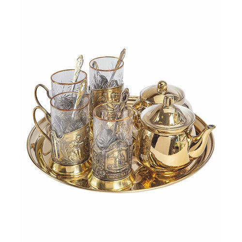 Набор подстаканников с позолотой 