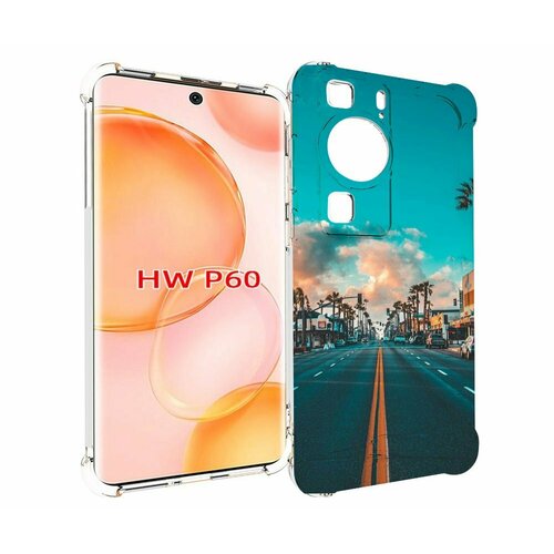 Чехол MyPads дорога-в-лос-анджелес для Huawei P60 задняя-панель-накладка-бампер