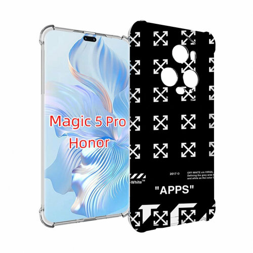 Чехол MyPads оф-вайт-значки для Honor Magic 5 Pro задняя-панель-накладка-бампер чехол mypads оф вайт значки для honor x5 задняя панель накладка бампер