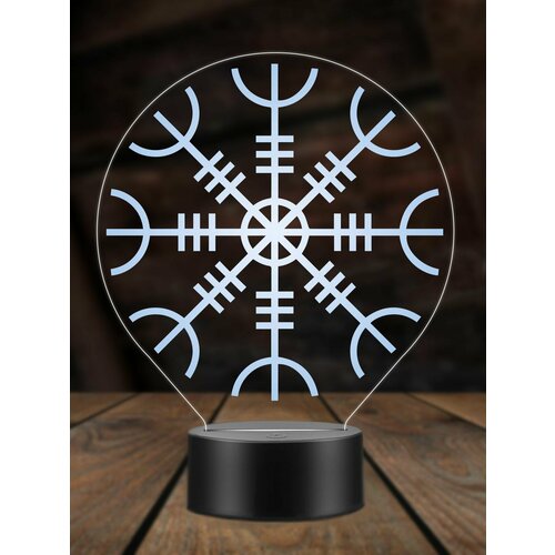 Ночник Шлем Ужаса, ночная лампа, 3Д светильник, Эгисхъяльм