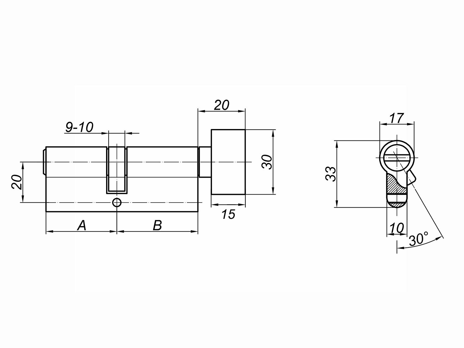 Комплектующие К Замкам Цилиндровый механизм Palladium ZN 80 C BK AB