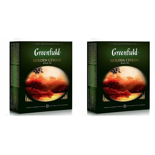 Greenfield Чай Golden Ceylon, черный, 100 пакетиков, 2 шт