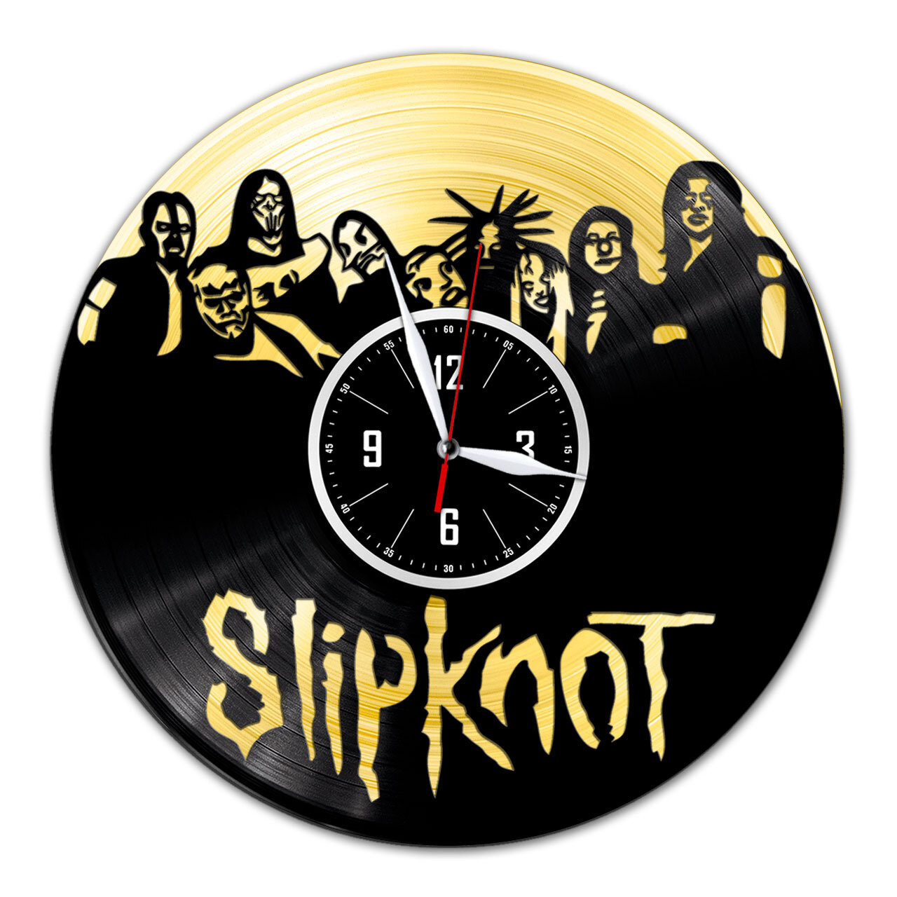 Slipknot - настенные часы из виниловой пластинки (с золотой подложкой)