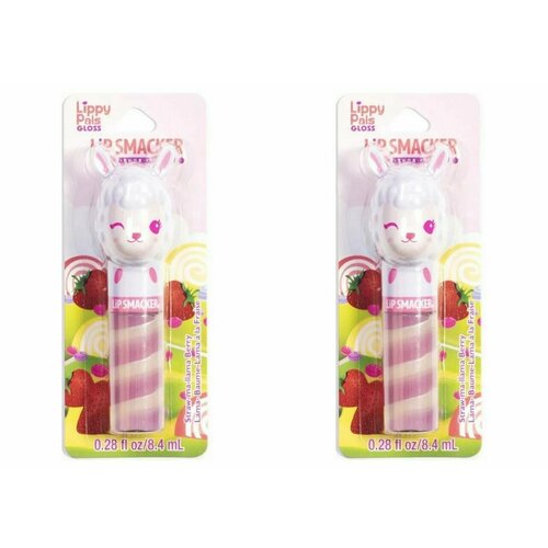 Lip Smacker Блеск для губ Lippy Pals Gloss Straw-ma-llama Berry Клубника, 8.4 мл, 2 штуки