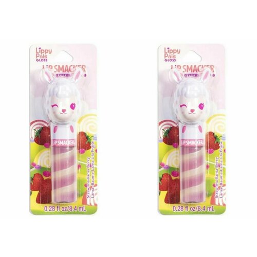 Lip Smacker Блеск для губ Lippy Pals Gloss Straw-ma-llama Berry Клубника, 8.4 мл, 2 штуки