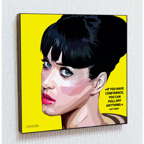 Картина постер Кэти Перри в стиле ПОП-АРТ в рамке с креплением / Портрет / Top Poster