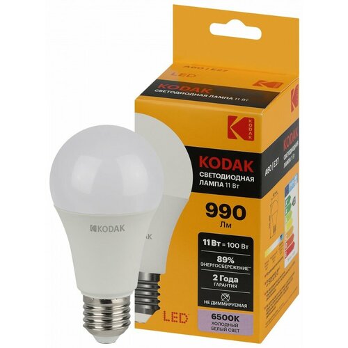 фото Kodak лампа светодиодн. лон a60 e27 11w(990lm) 6000k 6k 110х60 170-265в a60-11w-865-e27 2 года 57607 (арт. 842758)