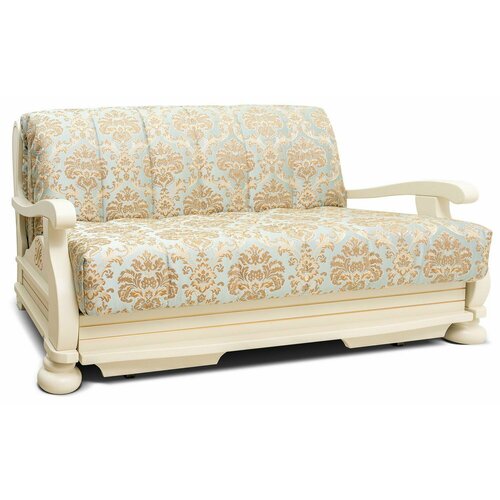 Диван Орегон массив бука, цвет Слоновая кость с золотой патиной, ткань Adel 62, длина 180 см