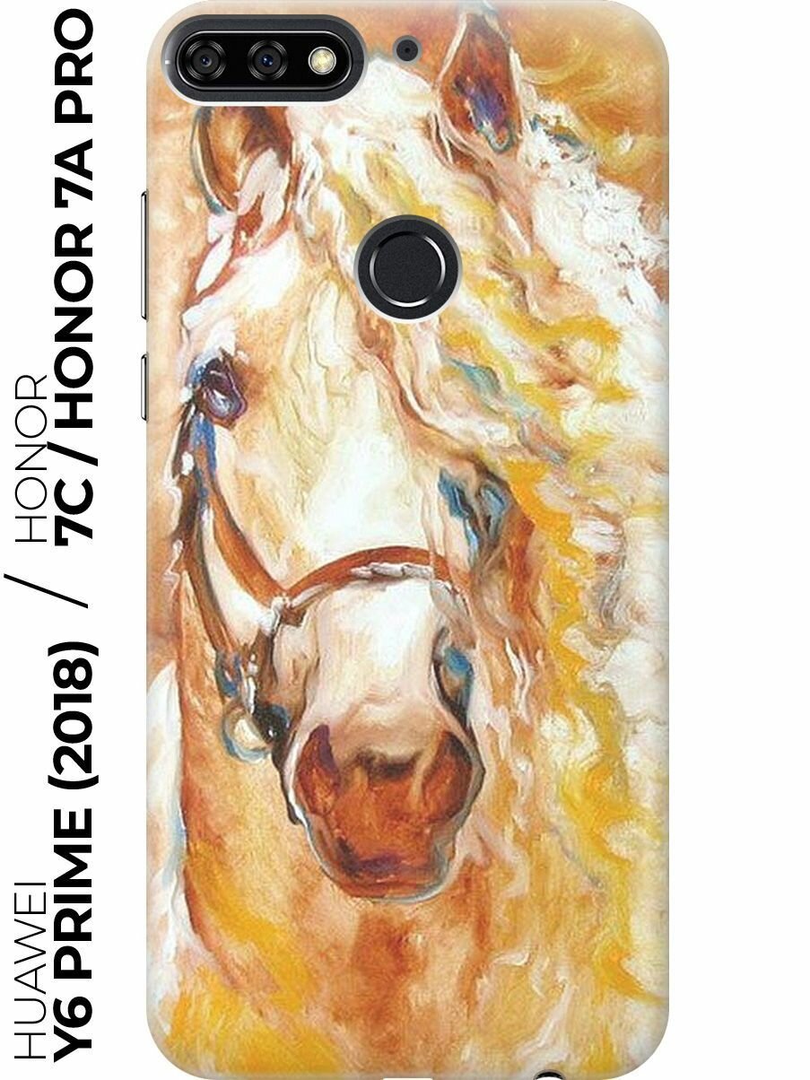 Чехол - накладка ArtColor для Huawei Y6 Prime (2018) / Honor 7C / Honor 7A Pro с принтом "Золотистая грива"