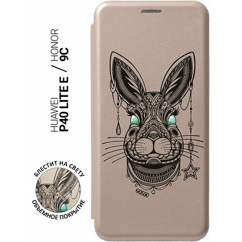 Чехол-книжка Book Art Jack для Huawei P40 Lite E, Honor 9C с принтом Grand Rabbit золотой re pa накладка transparent для huawei p40 lite e honor 9c с принтом фиолетовая сирень