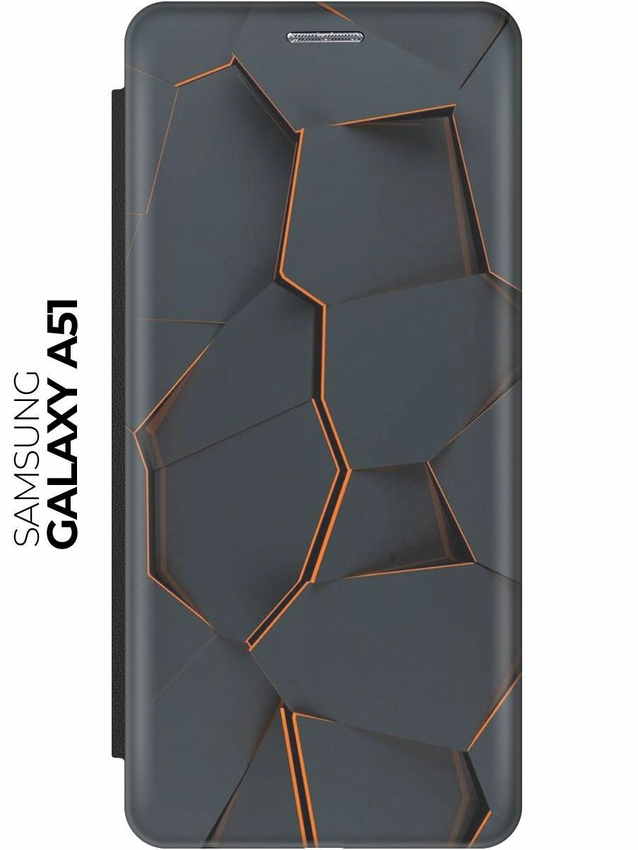 Чехол-книжка Графитовый излом на Samsung Galaxy A51 / Самсунг А51 черный
