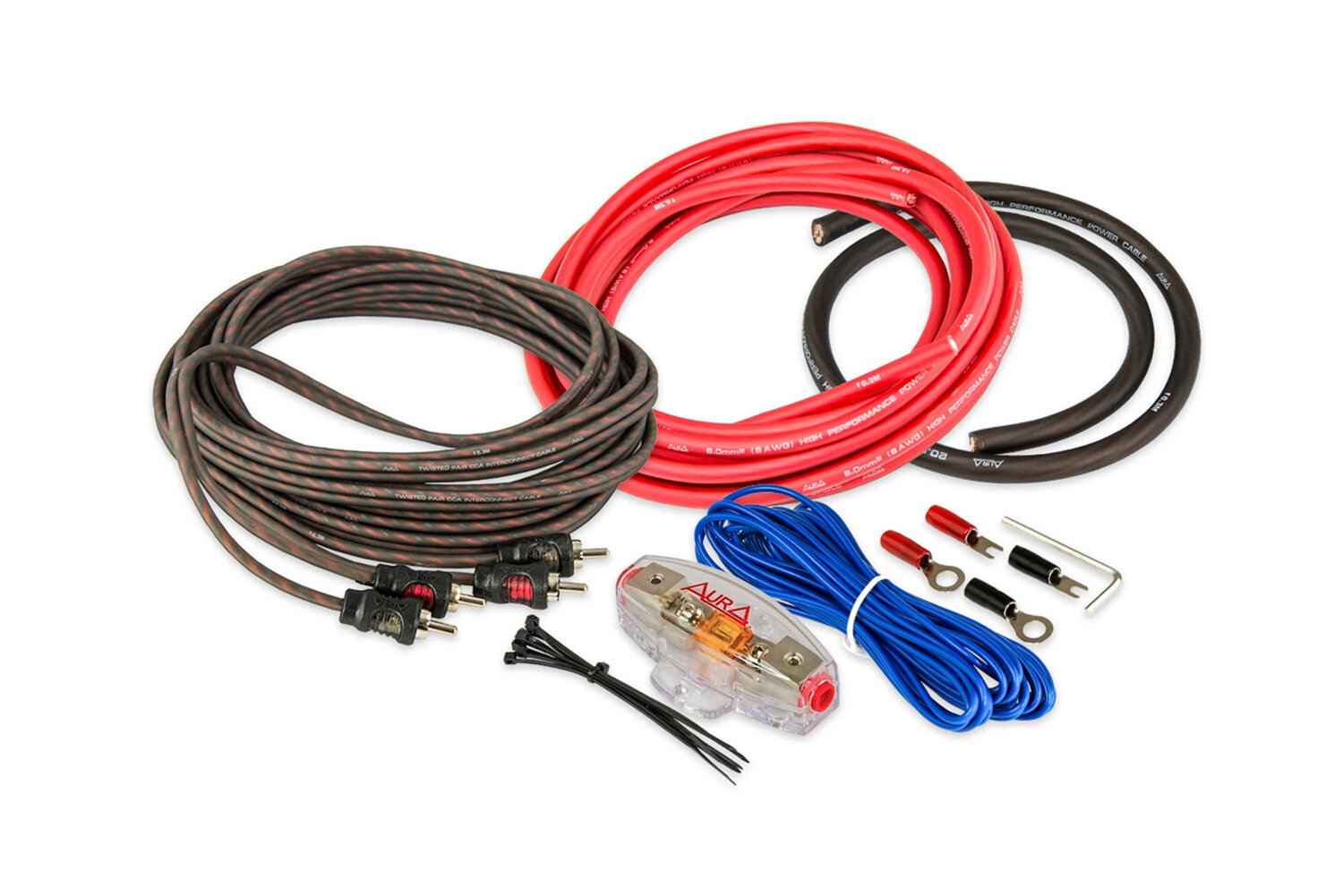 Комплект кабелей для усилителя AurA AMP-1208 (2х8AWG)