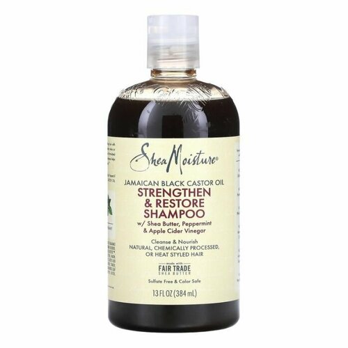 SheaMoisture, ямайское черное касторовое масло, укрепляющий и восстанавливающий шампунь, 384 мл