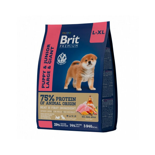 Brit Premium Dog Junior Large 15кг курица сухой корм для щенков и молодых собак крупных пород (50284)