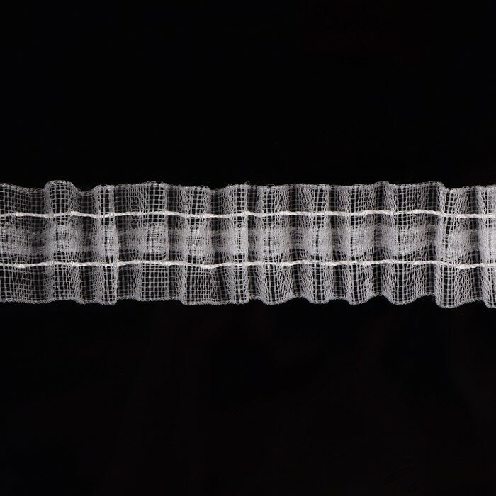Sima-land Шторная лента классическая, органза, 2,5 см, 100 ± 1 м, цвет белый