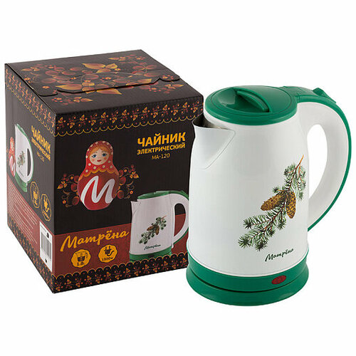 Чайник электрический матрёна МА-120 белый нерж ст диск 18 л 1500 Вт 169100₽