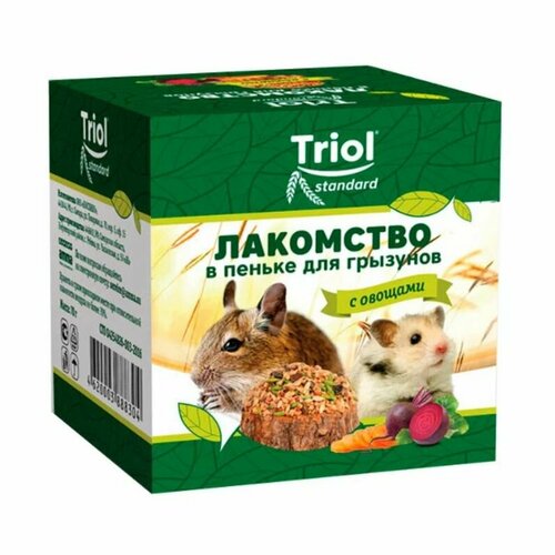 Лакомство Triol Standard в пеньке с овощами, 70 г, 3 упаковки