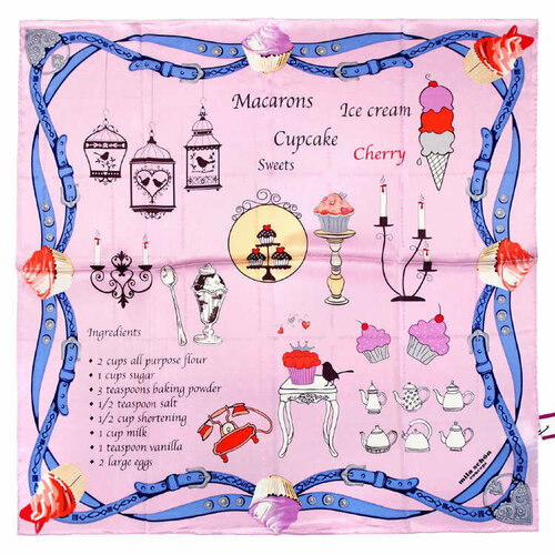 фото Платок mila schon,90х90 см, розовый