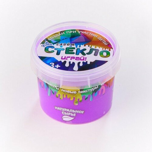 Слайм «Стекло» «Party Slime», 90 г, фиолетовый неон (комплект из 10 шт)