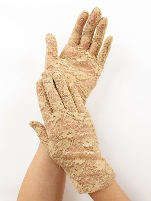 Перчатки Kamukamu, размер 7, бежевый