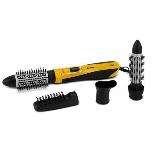 Фен-щетка Vitek VT-2509 Y желтыйчерный желтыйчерный 1200 Вт диаметр - 30 мм 40 мм турмалиновая ионизация насадок - 4 шт шнур - 18 м 359000₽