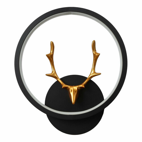 Бра Олень LED 14Вт 4000К 24х24 см черно-золотой 22х23 см 6102₽