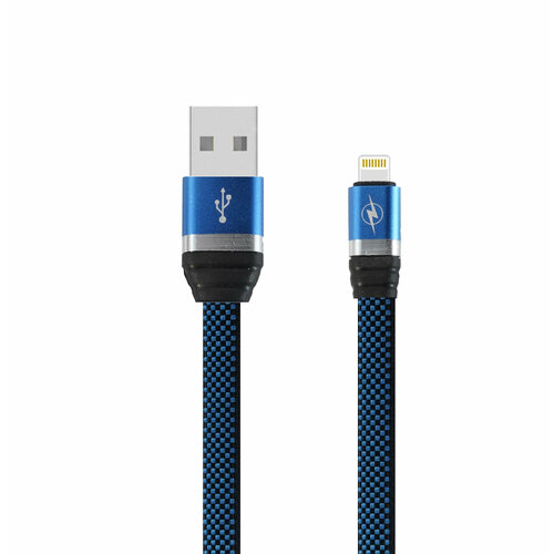 Кабель USB - 8 pin FaisON K-38 Flat, 1.0м, 2.0A, цвет: синий