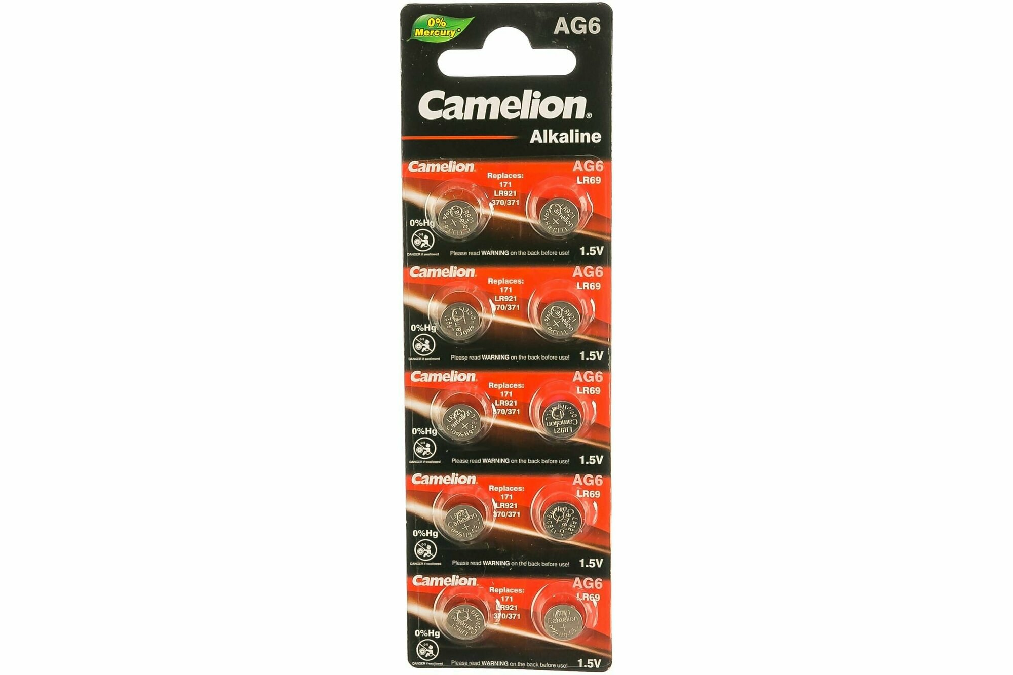 Camelion G 6 BL-10 Mercury Free (AG6-BP10(0%Hg), 371A/LR920/171 батарейка для часов) 10 шт.