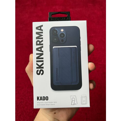 Skinarma Kado картхолдер с выдвижной подставкой, магнитный держатель для карт, подставка для смартфона, синий