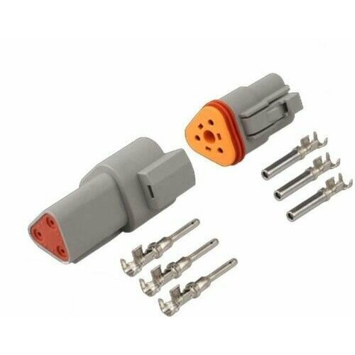 DEUTSCH Разъём межжгутовой 3 pin серии DT с клеммами. Аналог 1 set 3 pin dt06 3s dt04 3p dt auto deutsch connector automotive plug with terminals for excavator truck cars