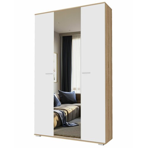 Шкаф ШК-1300 Италия, Дуб сонома/Белый глянец