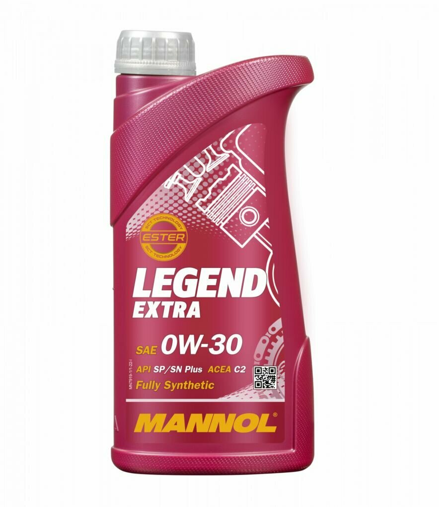 Синт.Моторное масло Mannol legend extra sae 0w-30 api sn, 1л Mannol 79191