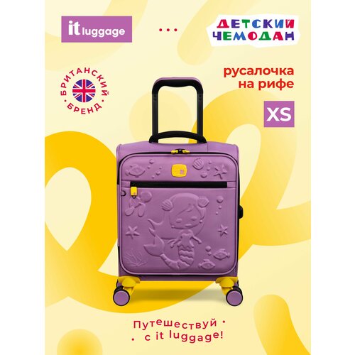 фото Чемодан-каталка it luggage, ручная кладь, 33х45х20 см, 2 кг, фиолетовый, желтый