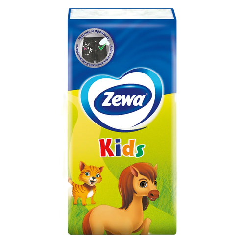 Платочки Zewa, Kids, носовые, бумажные, 3 слоя