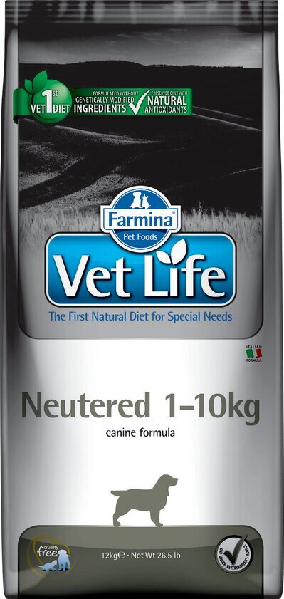 Vet Life Dog Neutered <10kg с курицей диетический сухой корм для собак весом до 10кг стерилизованных и кастрированных 10кг