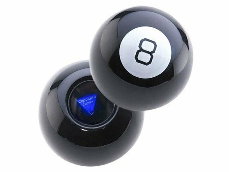 Магический шар предсказаний для принятия решений Magic 8 ball, 20 вариантов ответов, диаметр 10 см