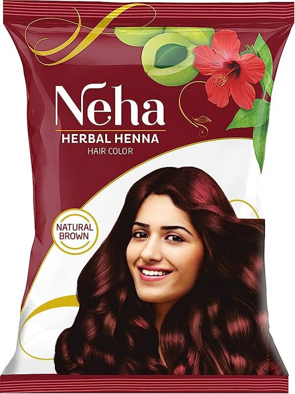 Краска для волос Neha Herbals 2 упаковки по 15 грамм, коричневый цвет хна