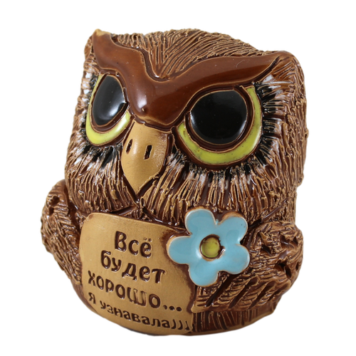Керамический колокольчик ручной работы Сова 731₽