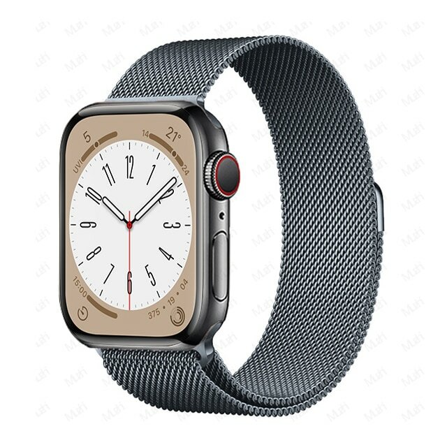 Ремешок миланcкий из нержавеющей стали Milanese Loop для Apple Watch 42/44/45/49 мм, 255мм, на магните, темно-серый (18)