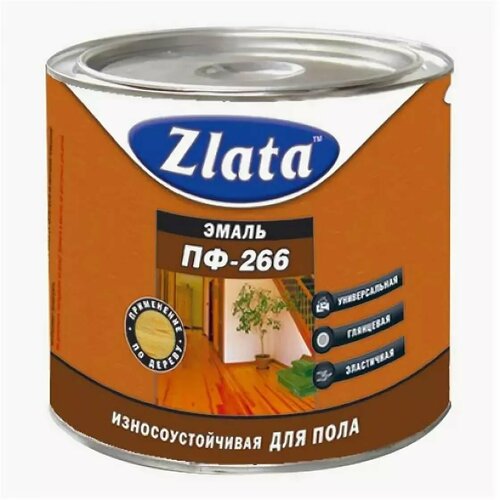 Zlata Эмаль ПФ-266 Zlata красно-коричневая 2,4 кг zlata эмаль пф 266 zlata красно коричневая 2 4 кг