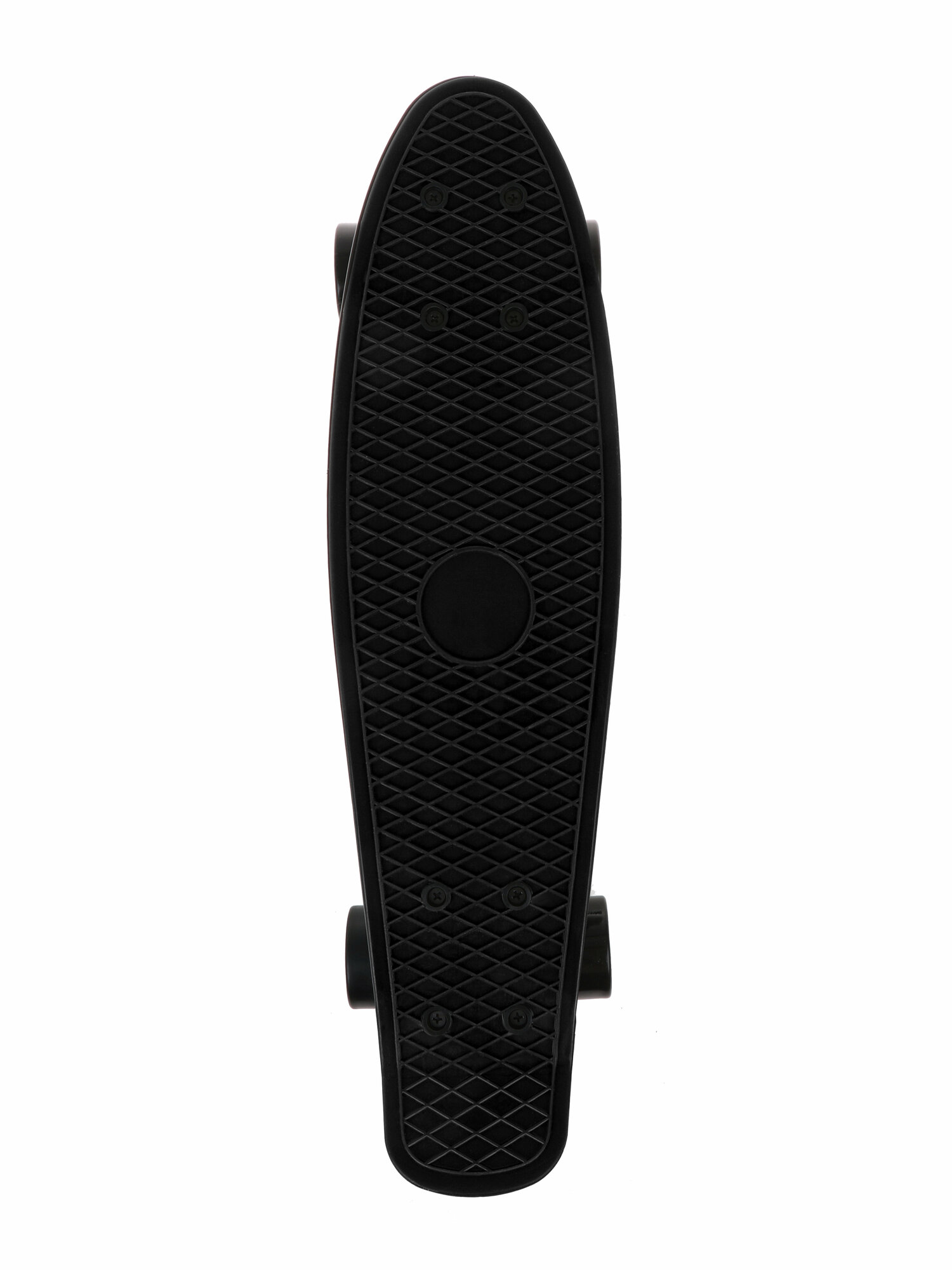Скейтборд пласт. 55x15 см, PVC колеса без света с пластмассовым креплениям, чёрный